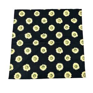 Geiger Vintage Black & Yellow Sunflower Floral Print Square Scarf